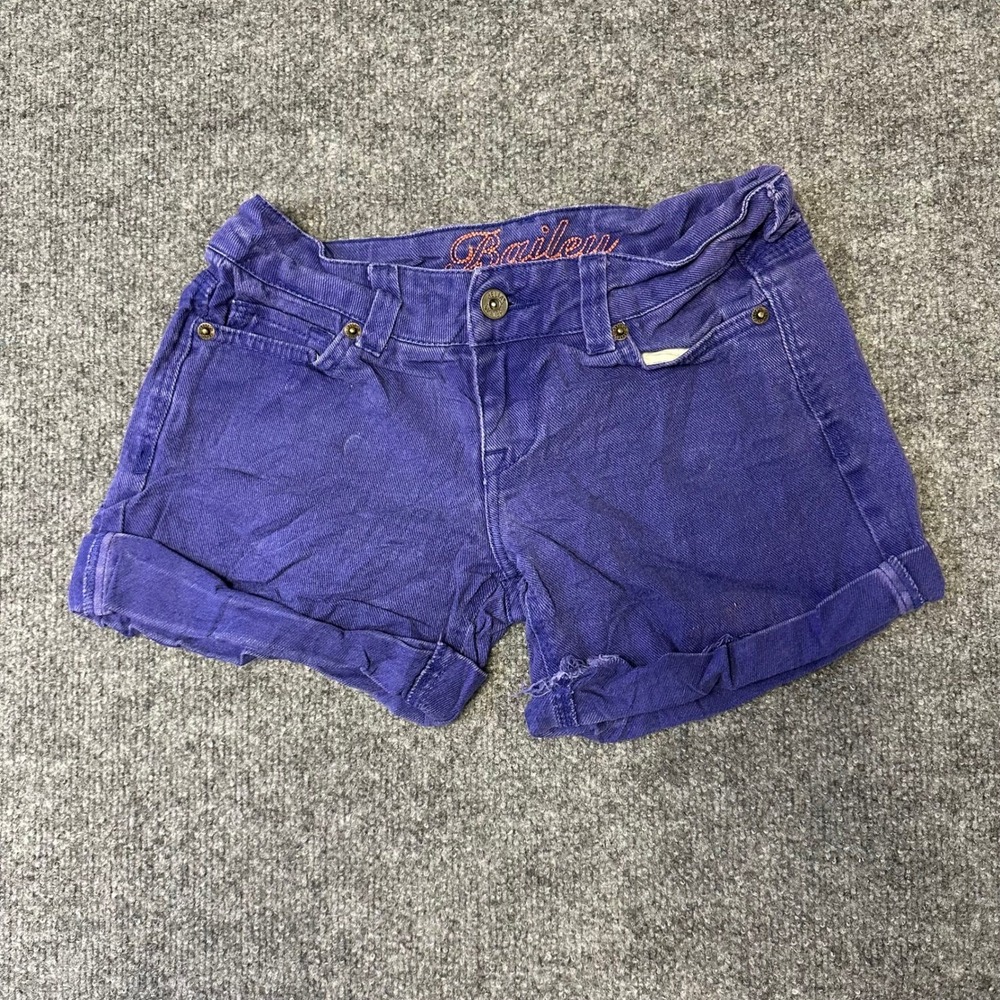dELiA*s Shorts Womens Size 00 Purple Bailey Corduroy Low Rise Cuffed Casual Good